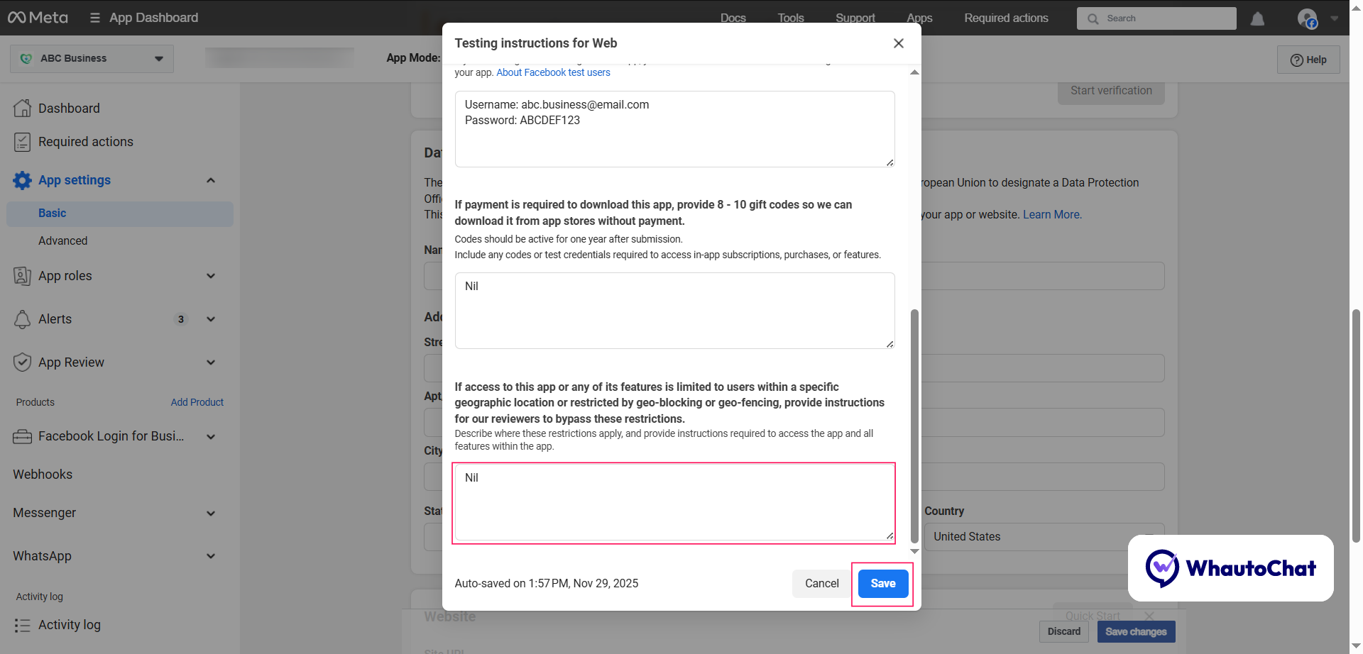 App Review Instructions