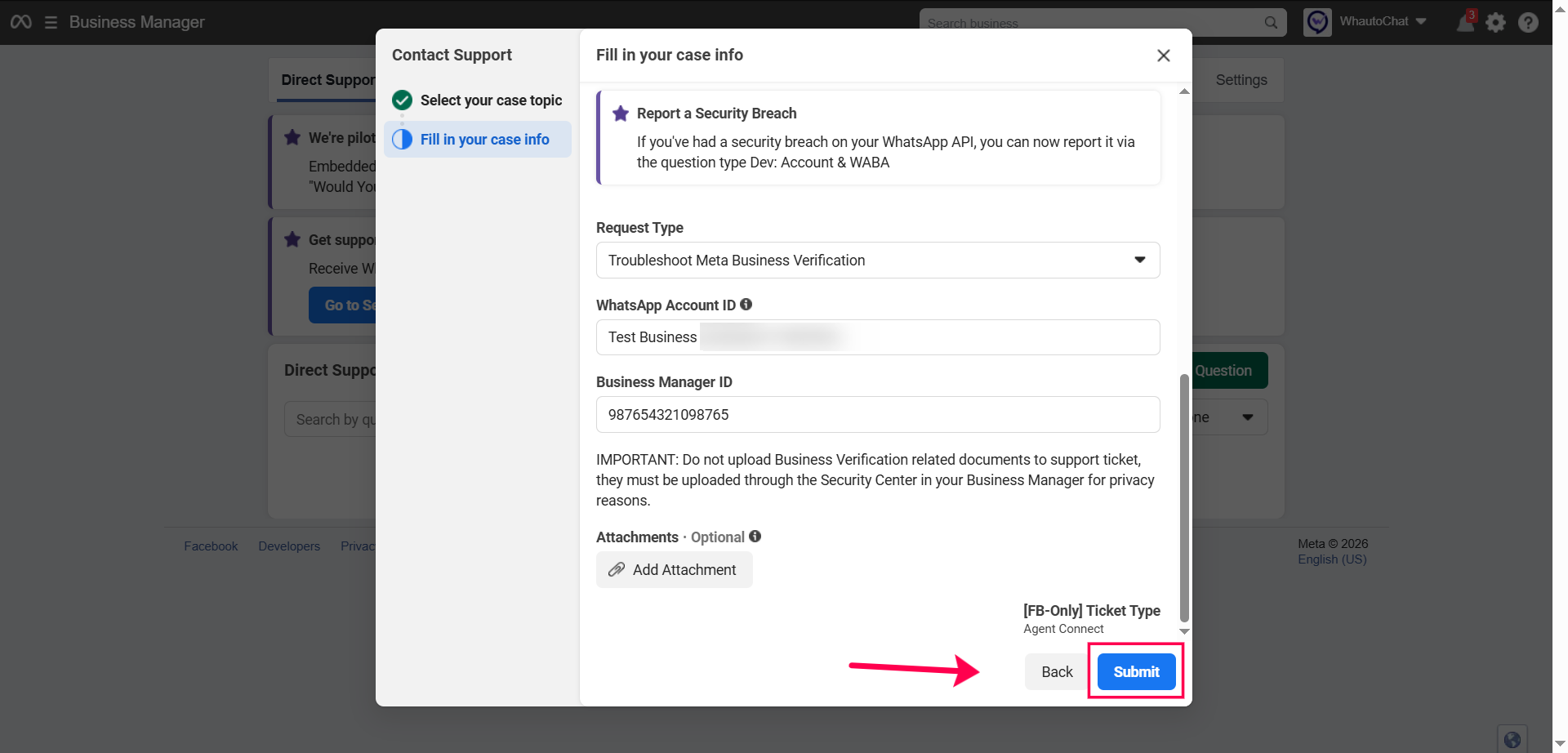 Submit Support Ticket
