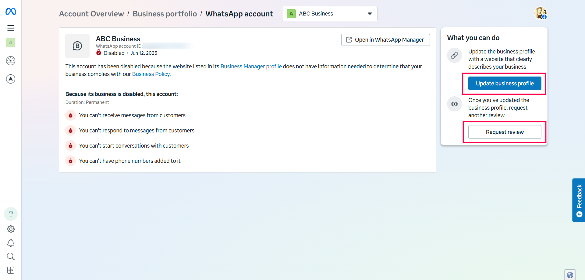 WhatsApp Account Review
